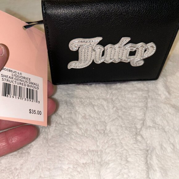 Juicy Couture Handbags - Juicy Couture Small Bifold Wallet – Black “Juicy” Patch Logo – NWT